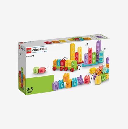 LEGO Education Letters set box with colorful lettered DUPLO bricks and word-building activities for kids aged 3 to 6

