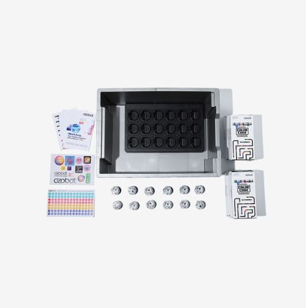 Ozobot Evo Classroom Kit with 12 coding robots, chargers, and storage case for interactive STEM learning in schools and classrooms.