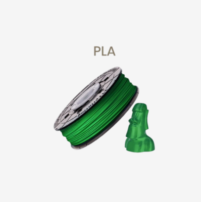 AOSeed green PLA filament spool for 3D printers with printed model, ideal for STEM education and creative projects 