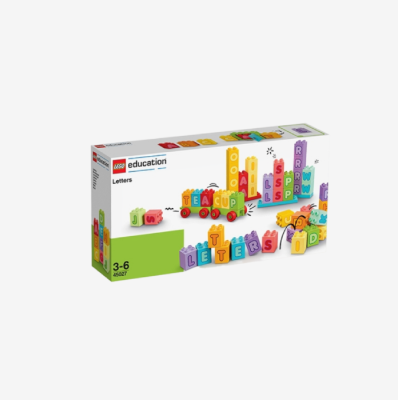 LEGO Education Letters set box with colorful lettered DUPLO bricks and word-building activities for kids aged 3 to 6

